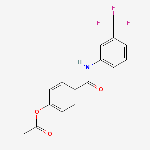 molecular formula C16H12F3NO3 B5525189 4-{[3-(Trifluoromethyl)phenyl]carbamoyl}phenyl acetate 