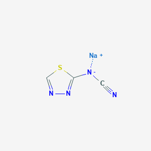molecular formula C3HN4NaS B055252 1,3,4-Thiadiazol-2-ylcyanamide CAS No. 111393-93-2