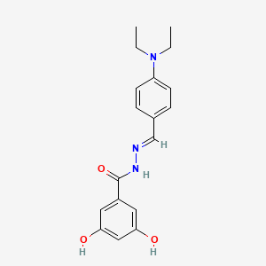 molecular formula C18H21N3O3 B5525450 N-[(E)-[4-(diethylamino)phenyl]methylideneamino]-3,5-dihydroxybenzamide 