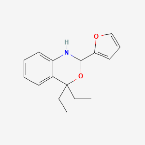 molecular formula C16H19NO2 B5525510 4,4-Diethyl-2-(furan-2-yl)-1,2-dihydro-3,1-benzoxazine 