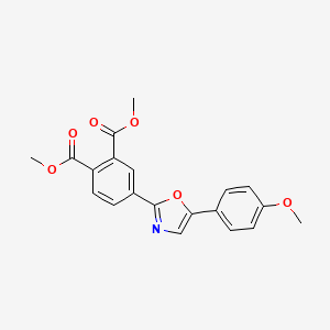molecular formula C20H17NO6 B5525574 Dimethyl 4-[5-(4-methoxyphenyl)-1,3-oxazol-2-yl]benzene-1,2-dicarboxylate 