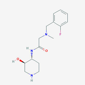 molecular formula C15H22FN3O2 B5525608 2-[(2-fluorophenyl)methyl-methylamino]-N-[(3R,4R)-3-hydroxypiperidin-4-yl]acetamide 