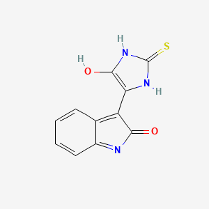 molecular formula C11H7N3O2S B5525610 (3Z)-3-(5-oxo-2-sulfanylideneimidazolidin-4-ylidene)-1H-indol-2-one 