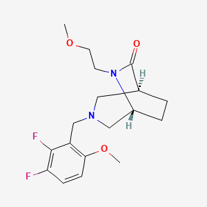 molecular formula C18H24F2N2O3 B5525682 (1S,5R)-3-[(2,3-difluoro-6-methoxyphenyl)methyl]-6-(2-methoxyethyl)-3,6-diazabicyclo[3.2.2]nonan-7-one 