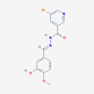 molecular formula C14H12BrN3O3 B5525743 5-bromo-N'-[(E)-(3-hydroxy-4-methoxyphenyl)methylidene]pyridine-3-carbohydrazide 