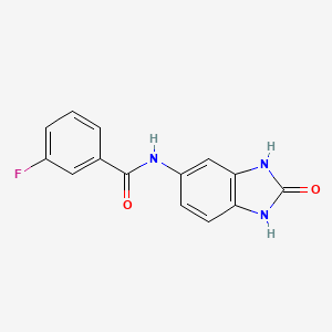 molecular formula C14H10FN3O2 B5525756 3-fluoro-N-(2-oxo-1,3-dihydrobenzimidazol-5-yl)benzamide 