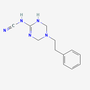 molecular formula C12H15N5 B5525778 N-(5-PHENETHYL-1,4,5,6-TETRAHYDRO-1,3,5-TRIAZIN-2-YL)CYANAMIDE 