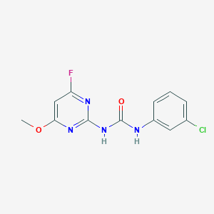 molecular formula C12H10ClFN4O2 B5525796 1-(3-Chlorophenyl)-3-(4-fluoro-6-methoxypyrimidin-2-yl)urea 