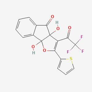 molecular formula C17H9F3O5S B5525904 3a,8b-Dihydroxy-2-thiophen-2-yl-3-(2,2,2-trifluoroacetyl)indeno[1,2-b]furan-4-one 