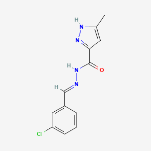 molecular formula C12H11ClN4O B5525946 N'-[(E)-(3-chlorophenyl)methylidene]-3-methyl-1H-pyrazole-5-carbohydrazide 
