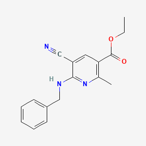 molecular formula C17H17N3O2 B5526029 Ethyl 6-(benzylamino)-5-cyano-2-methylpyridine-3-carboxylate CAS No. 137522-48-6