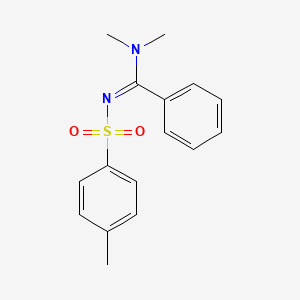molecular formula C16H18N2O2S B5526044 N,N-dimethyl-N'-(4-methylphenyl)sulfonylbenzenecarboximidamide 