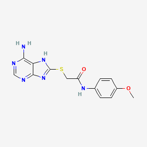 molecular formula C14H14N6O2S B5526057 2-[(6-amino-9H-purin-8-yl)sulfanyl]-N-(4-methoxyphenyl)acetamide 