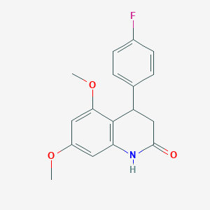 molecular formula C17H16FNO3 B5526114 4-(4-FLUOROPHENYL)-5,7-DIMETHOXY-1,2,3,4-TETRAHYDROQUINOLIN-2-ONE 