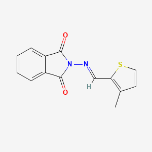 molecular formula C14H10N2O2S B5526142 2-[(E)-(3-methylthiophen-2-yl)methylideneamino]isoindole-1,3-dione 