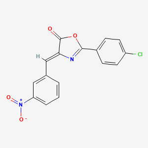 molecular formula C16H9ClN2O4 B5526221 2-(4-Chlorophenyl)-4-(3-nitrobenzylidene)oxazol-5(4H)-one CAS No. 40547-10-2