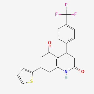 molecular formula C20H16F3NO2S B5526361 7-(THIOPHEN-2-YL)-4-[4-(TRIFLUOROMETHYL)PHENYL]-1,2,3,4,5,6,7,8-OCTAHYDROQUINOLINE-2,5-DIONE 