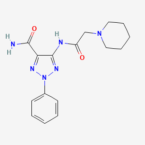 molecular formula C16H20N6O2 B5526379 2-PHENYL-5-[2-(PIPERIDIN-1-YL)ACETAMIDO]-2H-1,2,3-TRIAZOLE-4-CARBOXAMIDE 