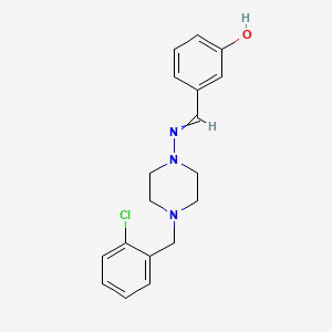 molecular formula C18H20ClN3O B5526404 3-[({4-[(2-CHLOROPHENYL)METHYL]PIPERAZIN-1-YL}IMINO)METHYL]PHENOL 