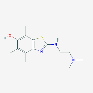 molecular formula C14H21N3OS B055265 2-{[2-(Dimethylamino)ethyl]amino}-4,5,7-trimethyl-1,3-benzothiazol-6-ol CAS No. 120199-37-3