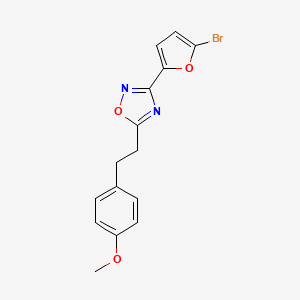 molecular formula C15H13BrN2O3 B5526521 3-(5-Bromofuran-2-yl)-5-[2-(4-methoxyphenyl)ethyl]-1,2,4-oxadiazole 