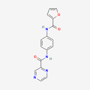 molecular formula C16H12N4O3 B5526613 N-[4-(FURAN-2-AMIDO)PHENYL]PYRAZINE-2-CARBOXAMIDE 