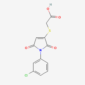 molecular formula C12H8ClNO4S B5526631 2-[1-(3-Chlorophenyl)-2,5-dioxopyrrol-3-yl]sulfanylacetic acid 