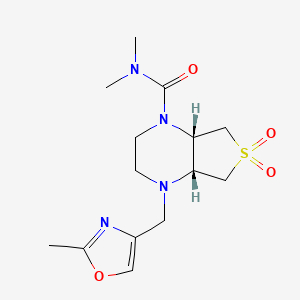 molecular formula C14H22N4O4S B5526671 (4aS,7aR)-N,N-dimethyl-1-[(2-methyl-1,3-oxazol-4-yl)methyl]-6,6-dioxo-2,3,4a,5,7,7a-hexahydrothieno[3,4-b]pyrazine-4-carboxamide 