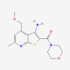 molecular formula C15H19N3O3S B5526678 4-(METHOXYMETHYL)-6-METHYL-2-(MORPHOLINE-4-CARBONYL)THIENO[2,3-B]PYRIDIN-3-AMINE 