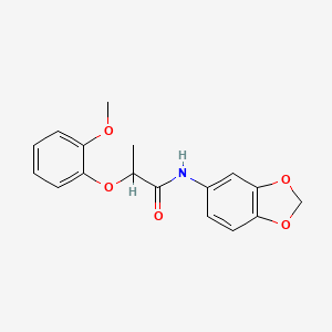 molecular formula C17H17NO5 B5526817 N-(1,3-benzodioxol-5-yl)-2-(2-methoxyphenoxy)propanamide 