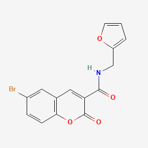 molecular formula C15H10BrNO4 B5526837 2H-Chromene-3-carboxamide, 6-bromo-2-oxo-N-(furan-2-yl)methyl- 