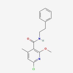 molecular formula C16H17ClN2O2 B5526858 6-chloro-2-methoxy-4-methyl-N-(2-phenylethyl)pyridine-3-carboxamide 