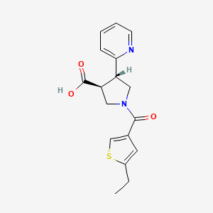 molecular formula C17H18N2O3S B5526871 (3S,4S)-1-(5-ethylthiophene-3-carbonyl)-4-pyridin-2-ylpyrrolidine-3-carboxylic acid 