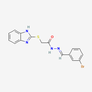 molecular formula C16H13BrN4OS B5526879 2-(1H-benzimidazol-2-ylsulfanyl)-N'-[(E)-(3-bromophenyl)methylidene]acetohydrazide 