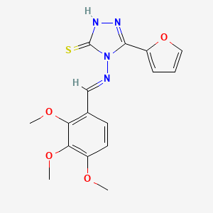 molecular formula C16H16N4O4S B5527033 5-(2-FURYL)-4-((2,3,4-TRIMETHOXYBENZYLIDENE)AMINO)-4H-1,2,4-TRIAZOLE-3-THIOL 