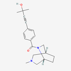 molecular formula C20H26N2O2 B5527079 [4-(3-hydroxy-3-methylbut-1-ynyl)phenyl]-[(1S,5R)-3-methyl-3,6-diazabicyclo[3.2.2]nonan-6-yl]methanone 