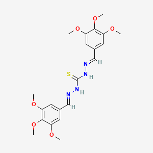 molecular formula C21H26N4O6S B5527119 N'~1~,2-BIS[(3,4,5-TRIMETHOXYPHENYL)METHYLENE]-1-HYDRAZINECARBOTHIOHYDRAZIDE 
