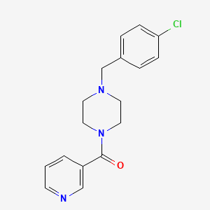 molecular formula C17H18ClN3O B5527158 1-[(4-CHLOROPHENYL)METHYL]-4-(PYRIDINE-3-CARBONYL)PIPERAZINE 