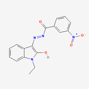 molecular formula C17H14N4O4 B5527182 N-(1-ethyl-2-hydroxyindol-3-yl)imino-3-nitrobenzamide 
