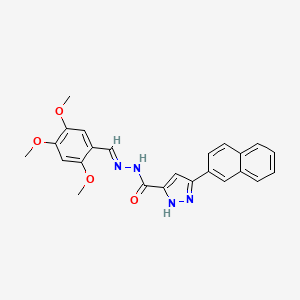 molecular formula C24H22N4O4 B5527209 3-naphthalen-2-yl-N-[(E)-(2,4,5-trimethoxyphenyl)methylideneamino]-1H-pyrazole-5-carboxamide 