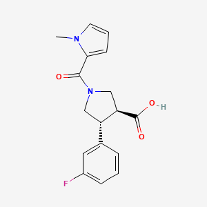 molecular formula C17H17FN2O3 B5527285 (3S,4R)-4-(3-fluorophenyl)-1-(1-methylpyrrole-2-carbonyl)pyrrolidine-3-carboxylic acid 
