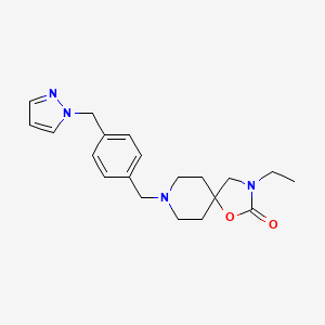 molecular formula C20H26N4O2 B5527400 3-Ethyl-8-[[4-(pyrazol-1-ylmethyl)phenyl]methyl]-1-oxa-3,8-diazaspiro[4.5]decan-2-one 
