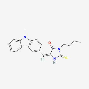 molecular formula C21H21N3OS B5527424 3-BUTYL-5-[(E)-1-(9-METHYL-9H-CARBAZOL-3-YL)METHYLIDENE]-2-THIOXOTETRAHYDRO-4H-IMIDAZOL-4-ONE 