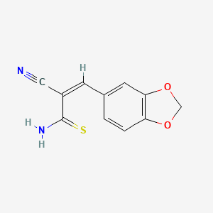 molecular formula C11H8N2O2S B5527447 3-BENZO(1,3)DIOXOL-5-YL-2-CYANO-THIOACRYLAMIDE 