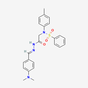 molecular formula C24H26N4O3S B5527497 N-({N'-[(E)-[4-(Dimethylamino)phenyl]methylidene]hydrazinecarbonyl}methyl)-N-(4-methylphenyl)benzenesulfonamide 