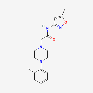 molecular formula C17H22N4O2 B5527505 N-(5-methyl-1,2-oxazol-3-yl)-2-[4-(2-methylphenyl)piperazin-1-yl]acetamide 