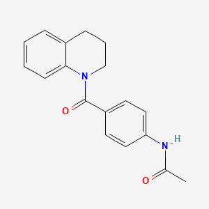 molecular formula C18H18N2O2 B5527603 N-{4-[3,4-DIHYDRO-1(2H)-QUINOLINYLCARBONYL]PHENYL}ACETAMIDE 