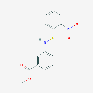 molecular formula C14H12N2O4S B5527653 Methyl 3-{[(2-nitrophenyl)sulfanyl]amino}benzoate 
