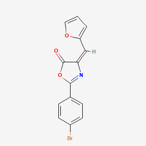 molecular formula C14H8BrNO3 B5527681 (4E)-2-(4-bromophenyl)-4-(furan-2-ylmethylidene)-1,3-oxazol-5-one 
