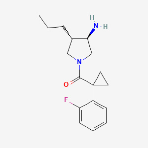 molecular formula C17H23FN2O B5527717 [(3R,4S)-3-amino-4-propylpyrrolidin-1-yl]-[1-(2-fluorophenyl)cyclopropyl]methanone 
